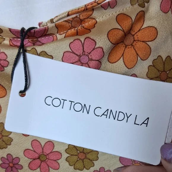 Cotton Candy Pink and Orange Halter Sundress - Picture 3 of 12